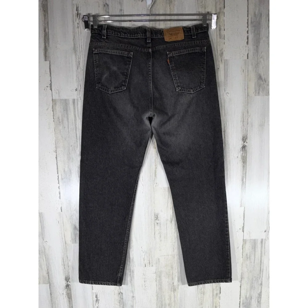 Levis 505 Jeans 40x32 (37x31.5) Faded Black Vintage‎ 90s Made in USA Orange Tab